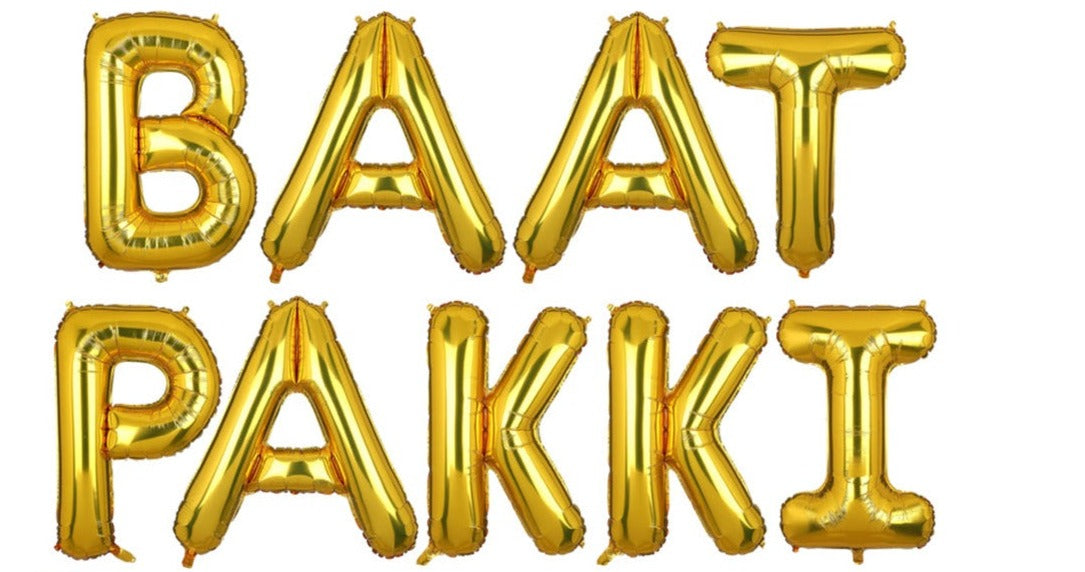 Baat Pakki - Foil Baloon Set - Gold Color
