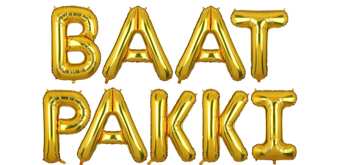 Baat Pakki - Foil Baloon Set - Gold Color