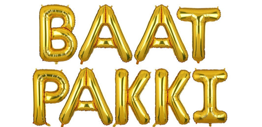 Baat Pakki - Foil Baloon Set - Gold Color