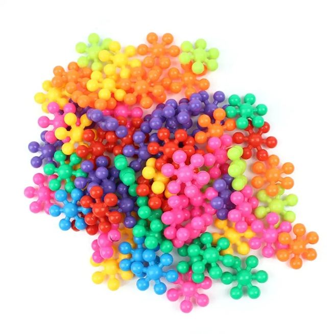 Colorful Toy Building Blocks In Flower Shapes - pack