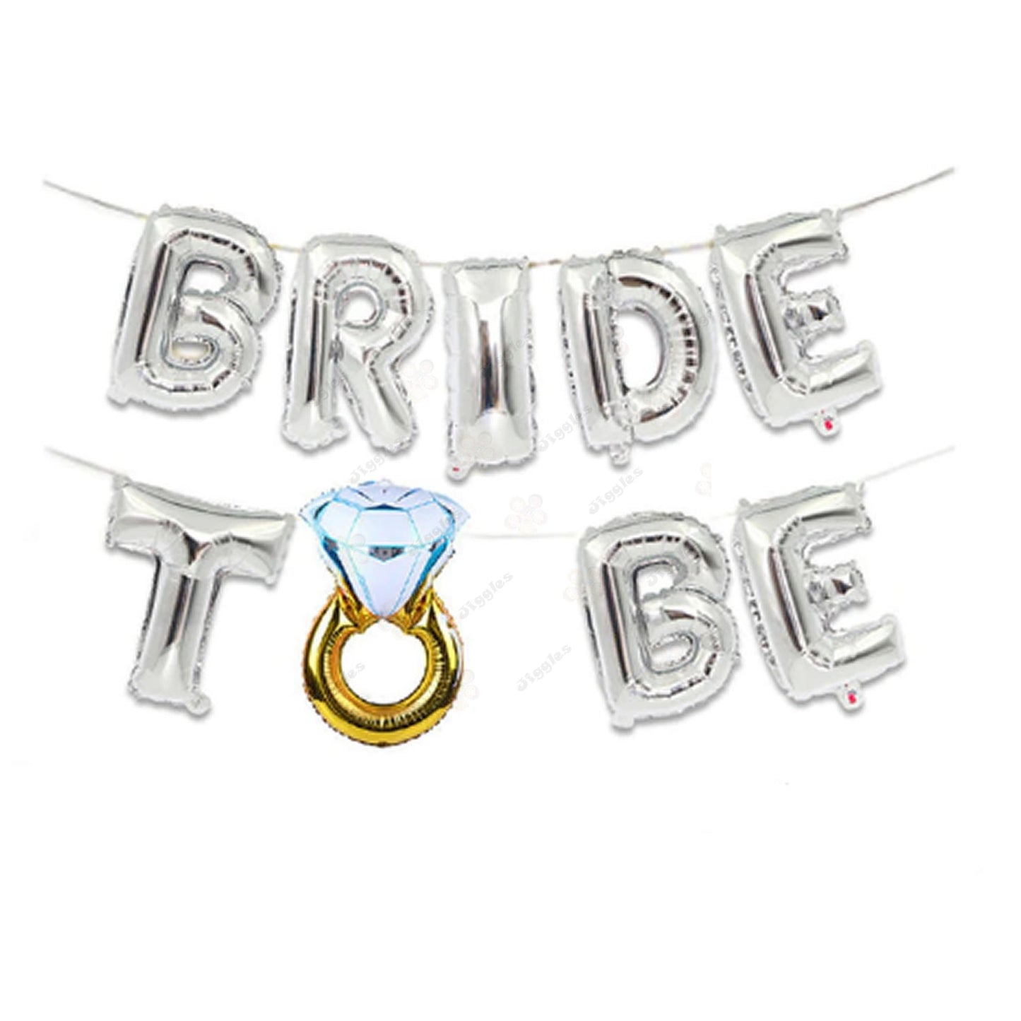 Bride To Be - Foil Balloon Set - Silver color