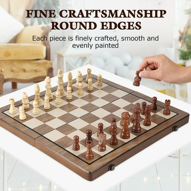 Wooden Chess Checkers Set - U Magnetic Board