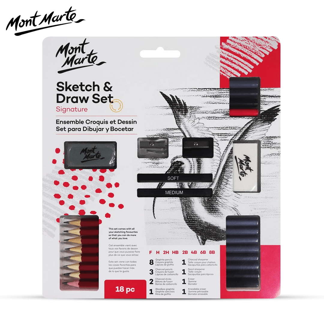 Mont Marte sketch and draw set - 18 pcs- Signature