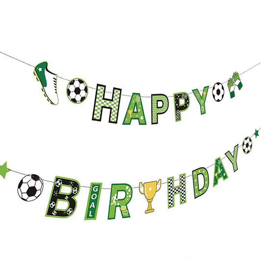 Letter Banner Chain Of Happy Birthday - Football Theme