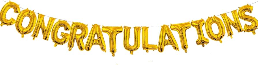 Congratulations - Foil Balloon Set - Gold color