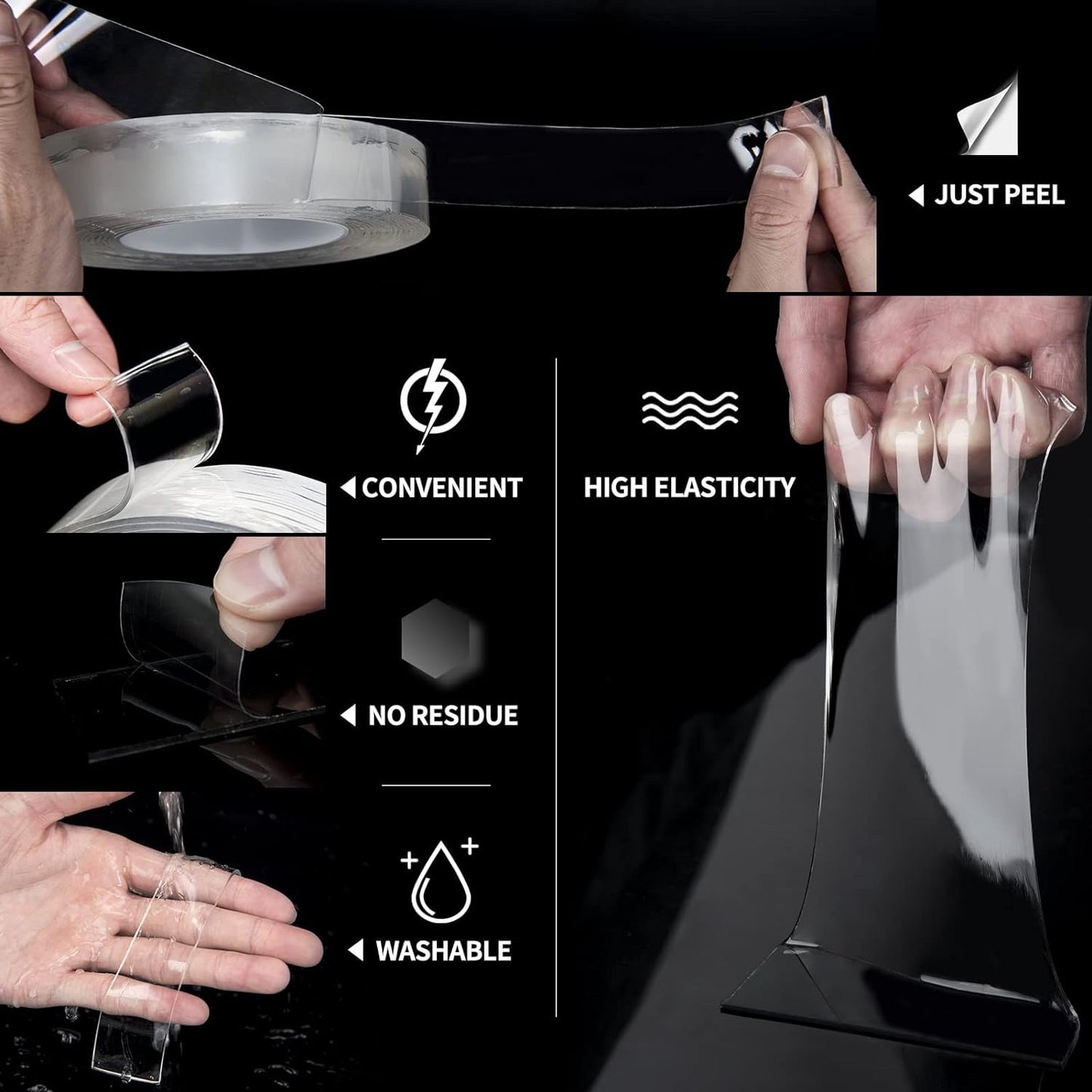 Double-Sided Nano Tape Heavy Duty, Traceless, Removable, Reusable, Washable - Multipurpose Tape as Seen on TV