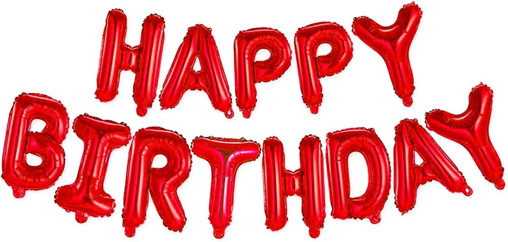 Happy Birthday - Foil Balloon Set - Red Color