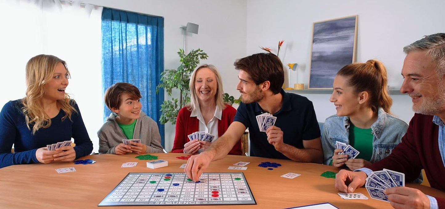 SEQUENCE- Original SEQUENCE Game with Folding Board, Cards and Chips, Ages 7+