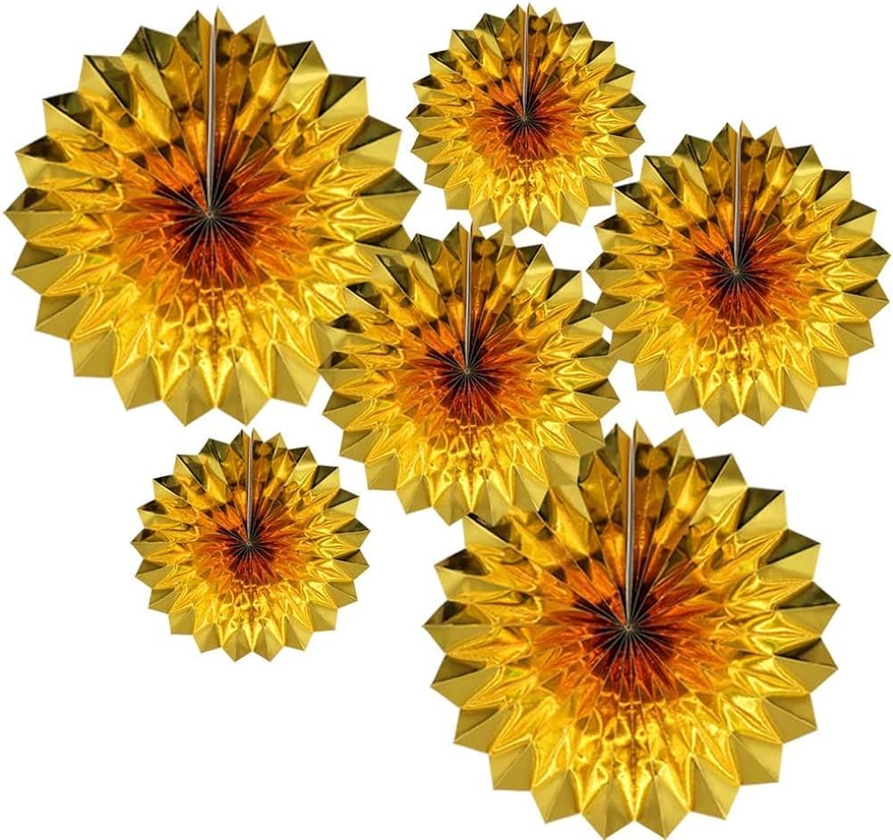 Paper Decoration Fans 6pcs
