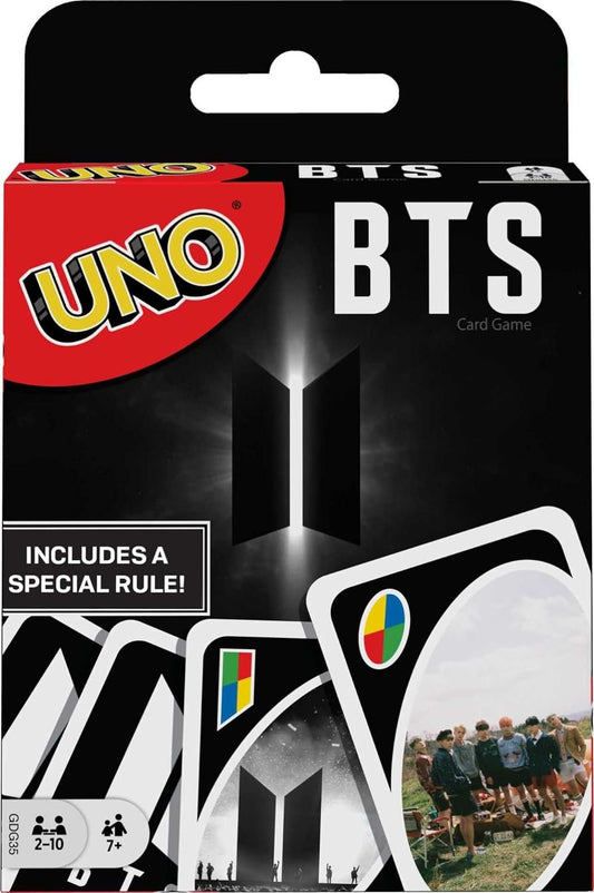 Mattel Games UNO BTS Card Game with 108 Cards Based on BTS Global Superstars Global Boy Band, Gift for Boys and Girls Age 7 Years & Older