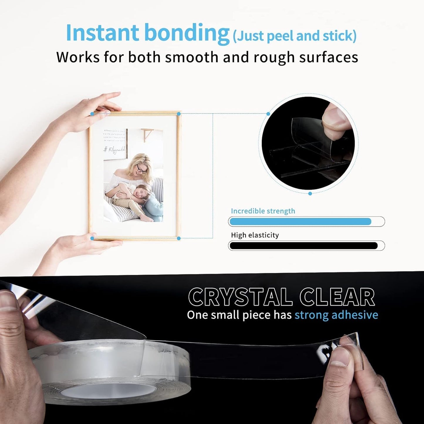 Double-Sided Nano Tape Heavy Duty, Traceless, Removable, Reusable, Washable - Multipurpose Tape as Seen on TV