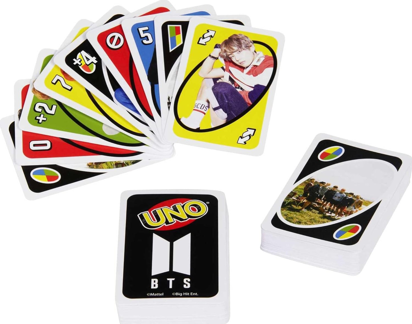 Mattel Games UNO BTS Card Game with 108 Cards Based on BTS Global Superstars Global Boy Band, Gift for Boys and Girls Age 7 Years & Older