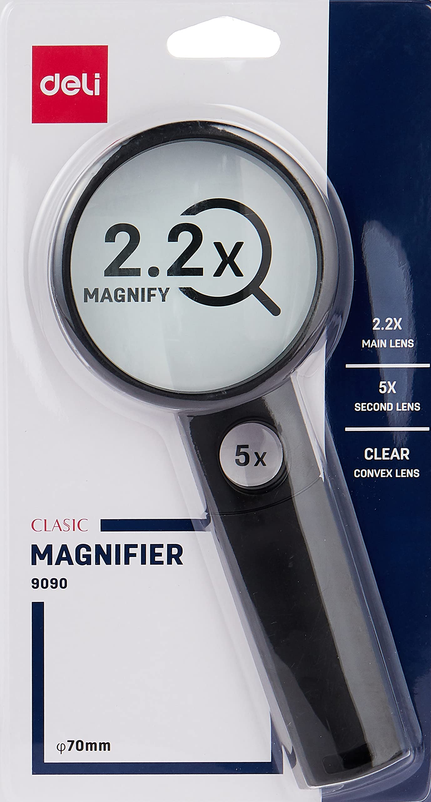 Deli Classic Magnifier Glass 2.2 magnify