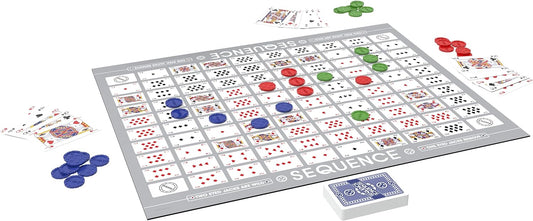 SEQUENCE- Original SEQUENCE Game with Folding Board, Cards and Chips, Ages 7+