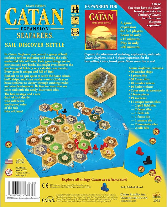 CATAN Seafarers Board Game EXPANSION - Explore, Settle, and Conquer New Isles! Strategy Game, Family Game for Kids and Adults, Ages 10+, 3-4 Players, 60 Minute Playtime