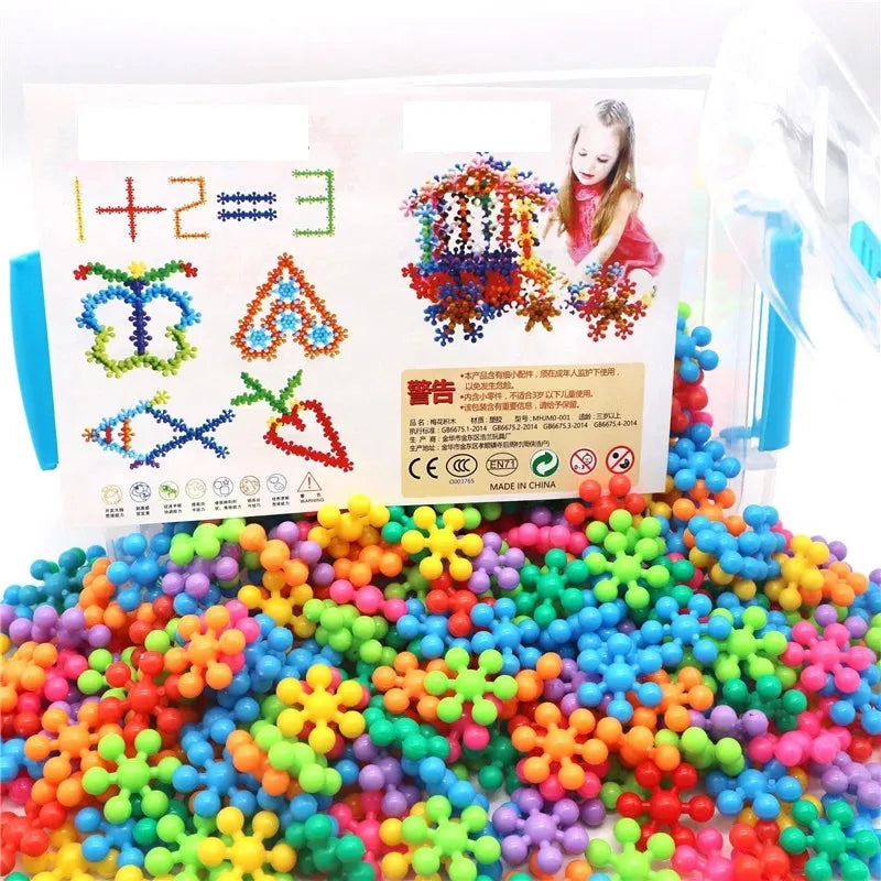 Colorful Toy Building Blocks In Flower Shapes - pack