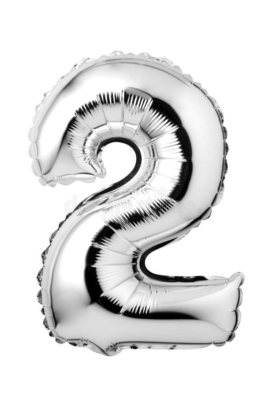 Number foil balloons size 32' inches - Silver Color