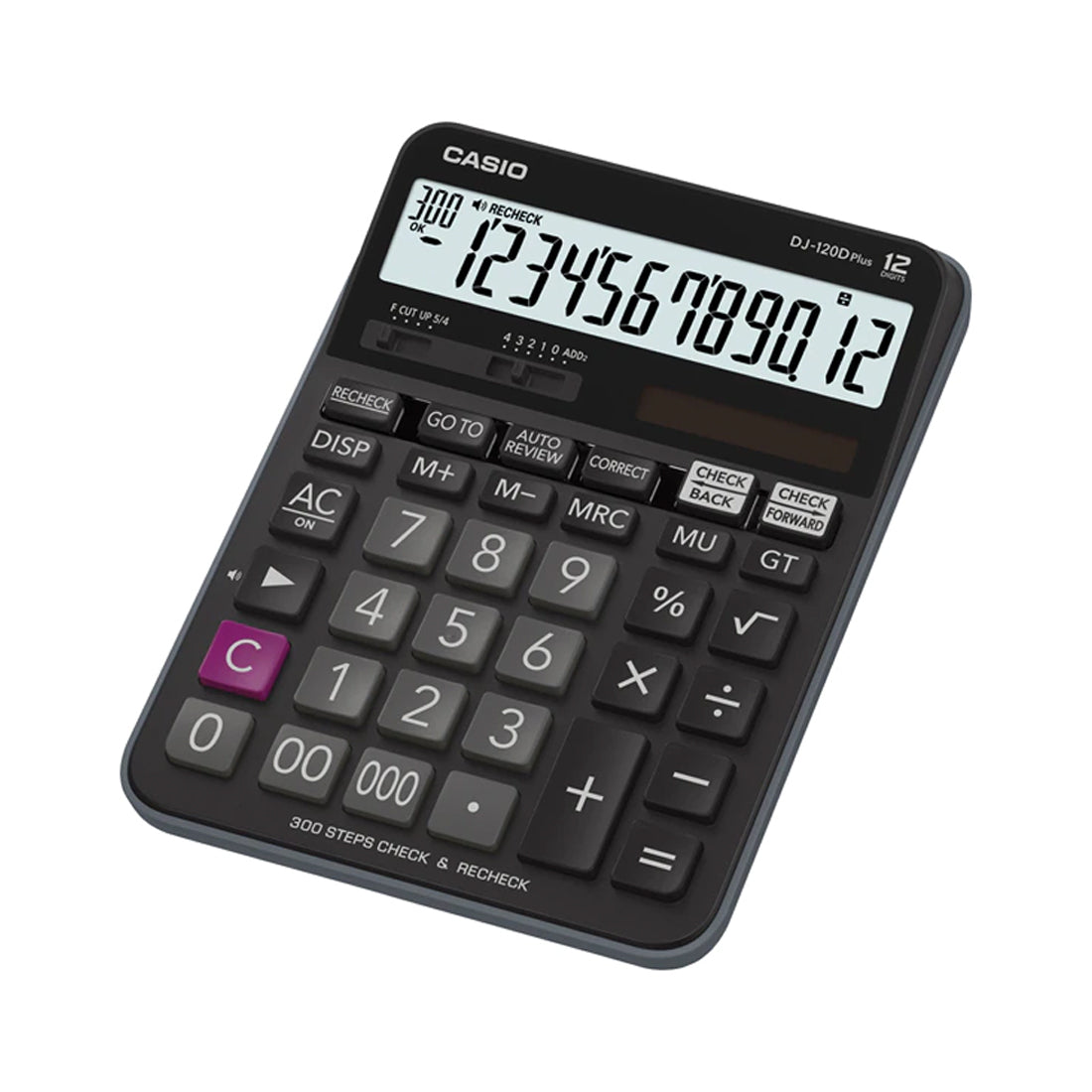 Casio Calculator Desktop Type 12 digits DJ-120D PLUS, Check & Recheck