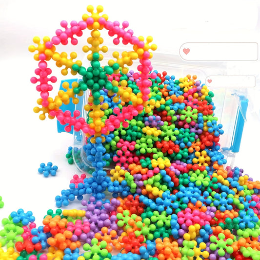 Colorful Toy Building Blocks In Flower Shapes - pack