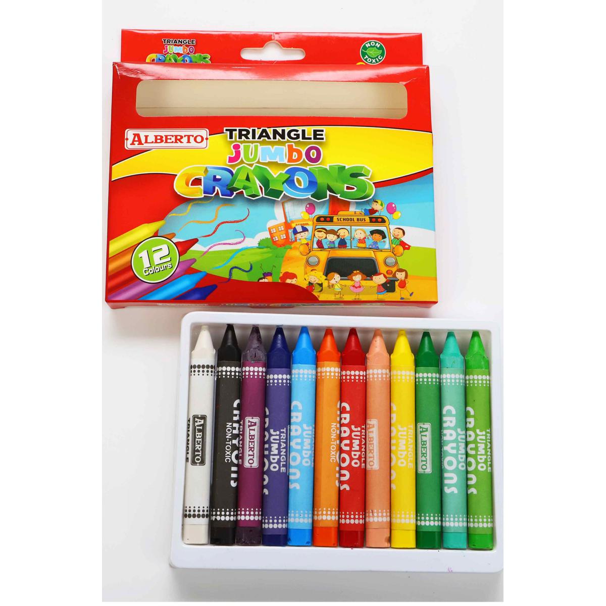 Alberto Jumbo Crayons, 12 Toddler Crayons, Assorted Colors