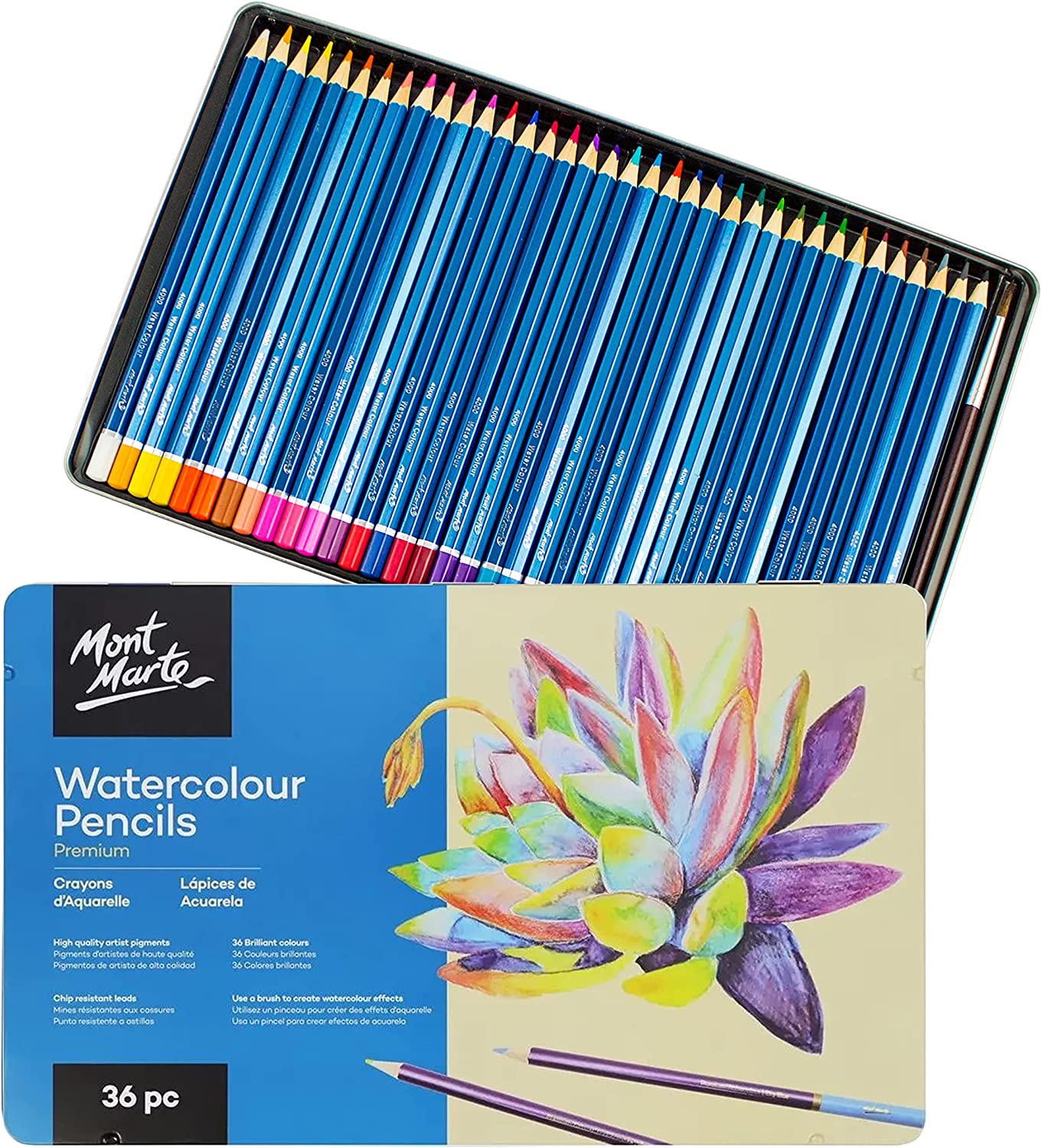 Mont Marte - Water color pencils silver box set - Premium