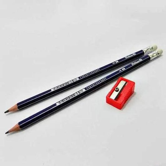 Pelikan Lead Pencil 12pcs, Hexagonal, With Eraser and Free Sharpener, Break Resistant lead, HB