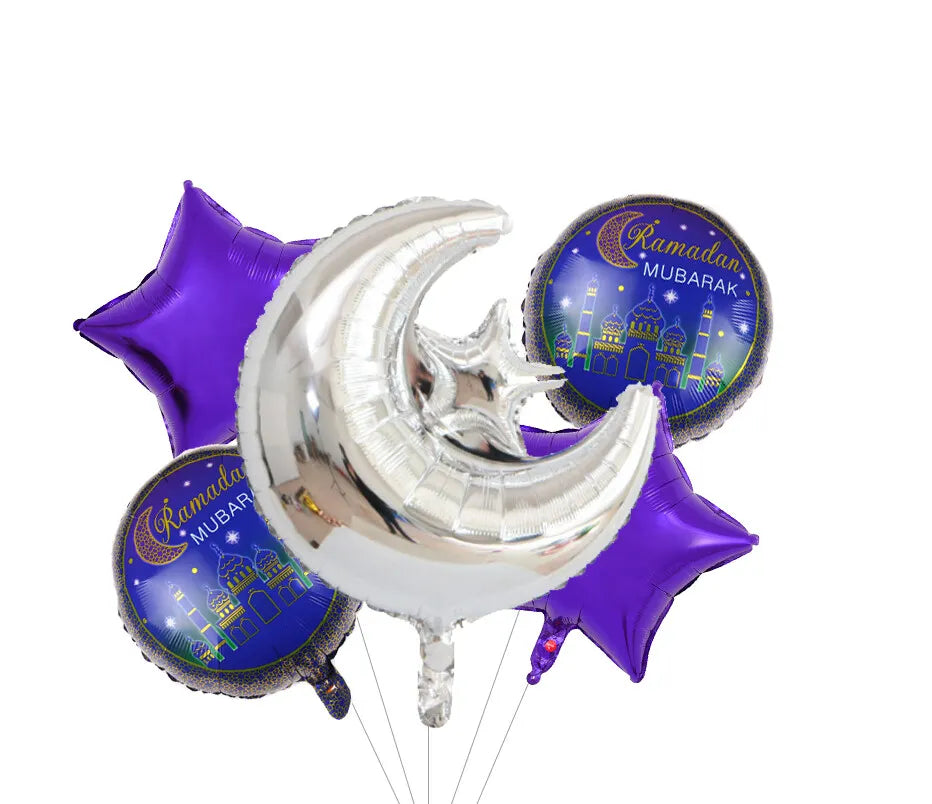 Eid Mubarak - Foil Balloons - 5 Balloon Set