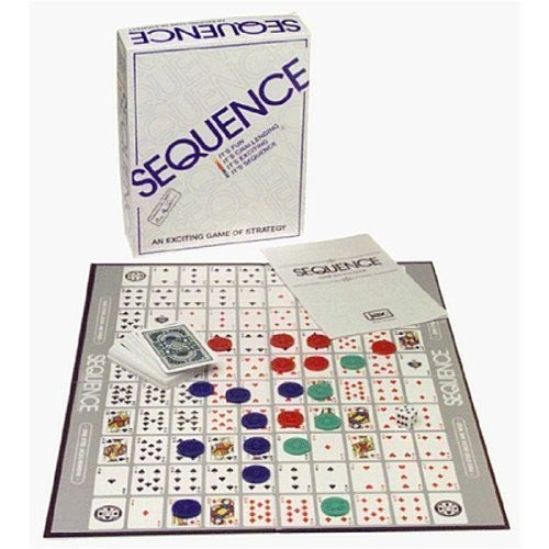 SEQUENCE- Original SEQUENCE Game with Folding Board, Cards and Chips, Ages 7+