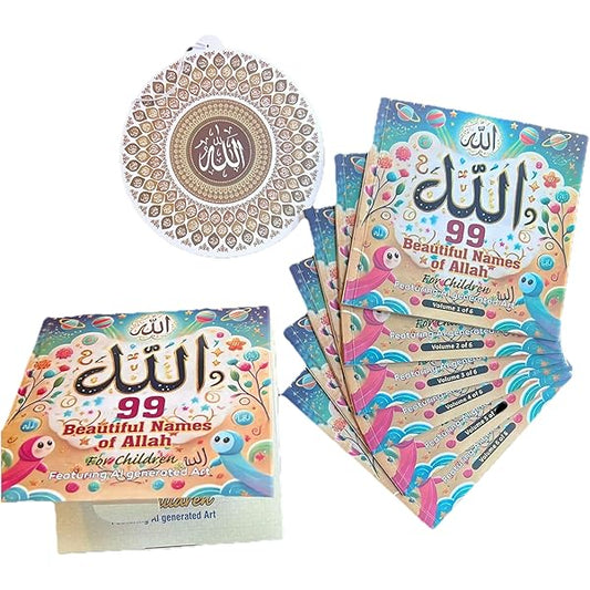 99 Beautiful Names of Allah for Children 6 Volume Book Set with Ai Generated Art