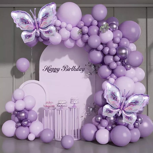 100pcs Purple & Lilac Butterfly Theme Set