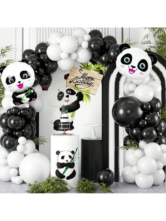 Happy Birthday Black & white Panda Theme set