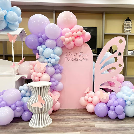 111pcs Pastel Colour Butterfly Birthday Theme set